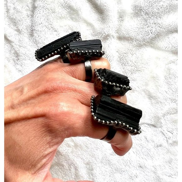 NATURES Shield SET! Black Tourmaline EMF Protection Necklace + Ring - Picture 3 of 12